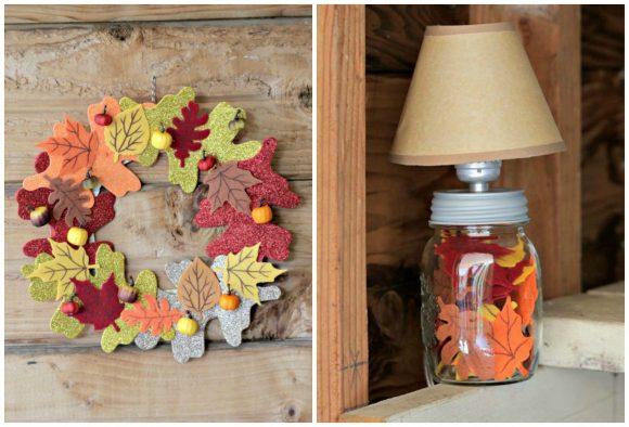 Two cheap fall leaves crafts - these are clever! I love dollar store crafts!