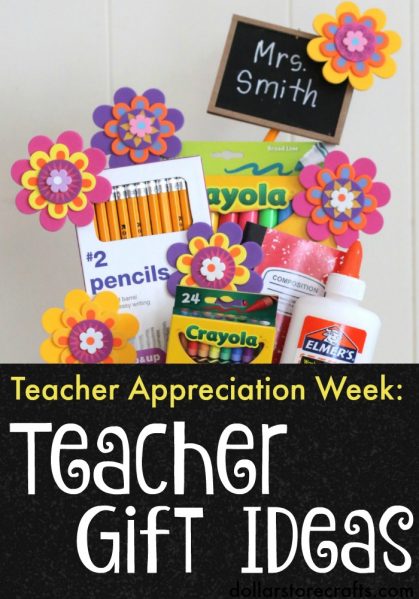 Make Useful Teacher Gifts from School Supplies (and dollar store stuff) - cute crafts