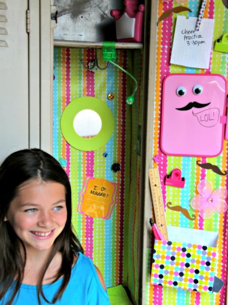Decorate a Locker for cheap - using stuff from the dollar store