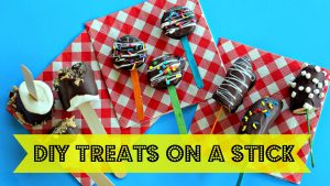 It's easy to make DIY treats on a stick - inspired by the State Fair - S'mores on a stick!