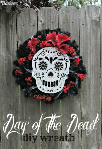 DIY Sugar Skull Wreath for Day of the Dead - Dia de Los Muertos - Dollar Store Crafts