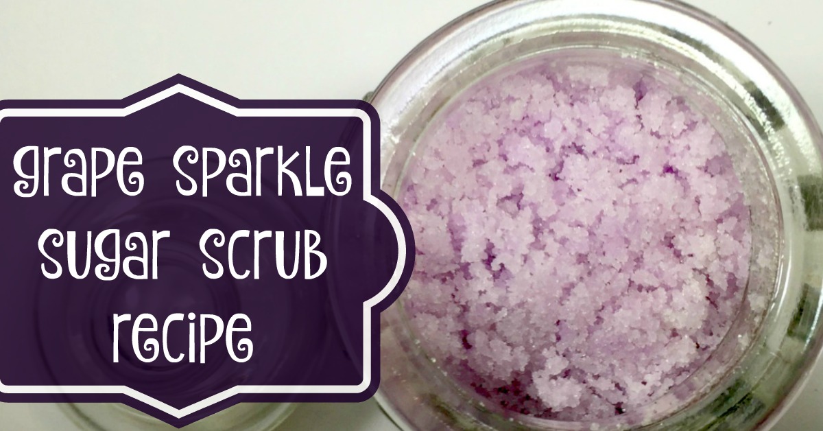 DIY Grape Sparkle Body Scrub Recipe - great craft idea for teens, tweens, or a girls' craft night