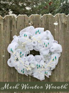 DIY Mesh Winter Wreath - Dollar Store Crafts