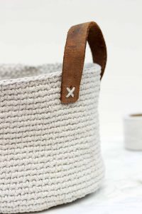 Dollar Store Craft: Twine and Leather Basket