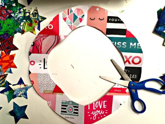 Make a Mixed Media Paper Collage Wreath