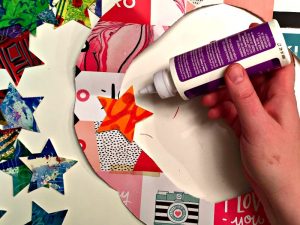 Make a Mixed Media Paper Collage Wreath