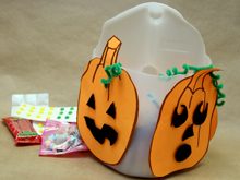 Recycled milk jug Halloween candy pail
